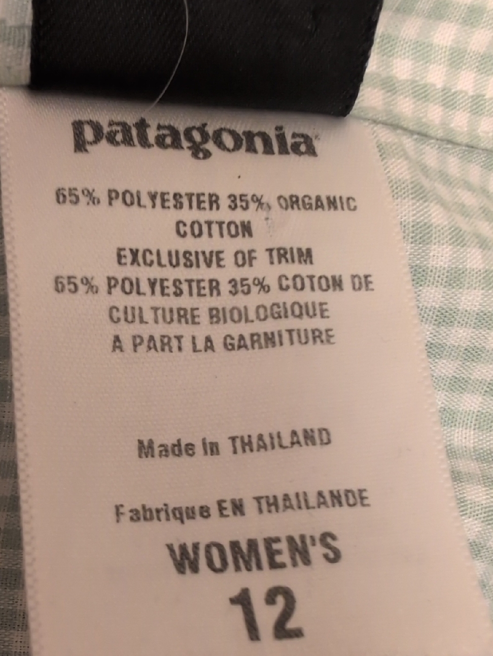 Patagonia Green Checkered Short Sleeve Shirt Organic Cotton Blend - Picture 7 of 8